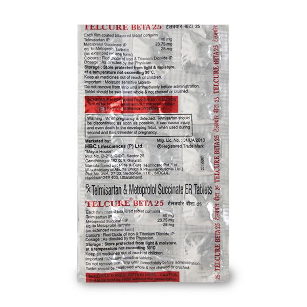 TELCURE BETA 25mg Tablet 15's