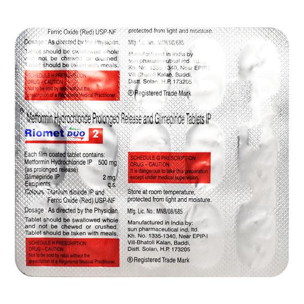 Riomet Duo 2mg Tablet 15'S