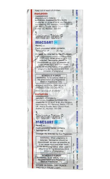 Macsart 20mg Tablet 10'S