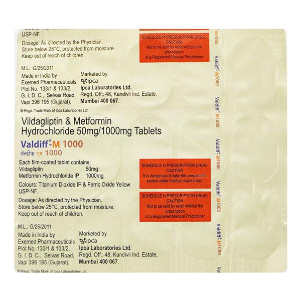 VALDIFF M 1000mg Tablet 15's