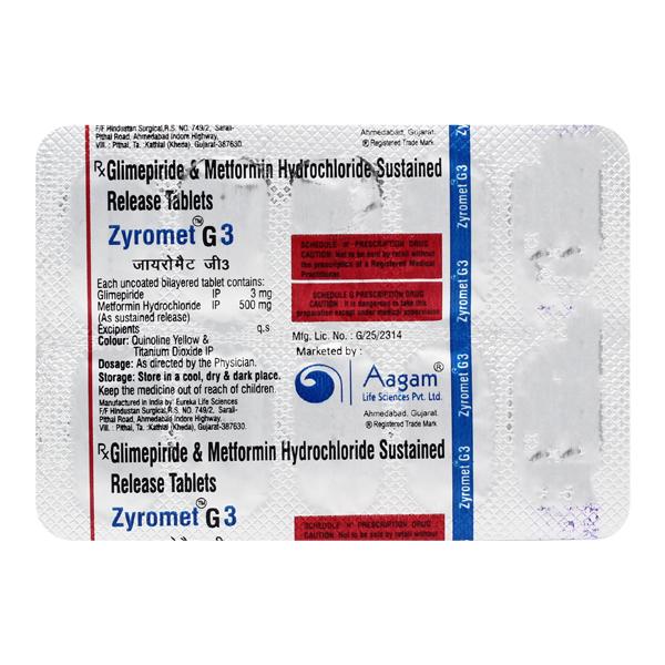 ZYROMET G 3mg Tablet 10's