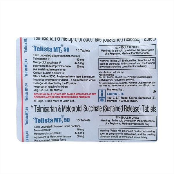 Telista MT 50mg Tablet 15'S