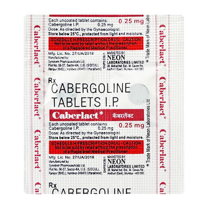 Caberlact 0.25mg Tablet 2'S - Global Surgicals
