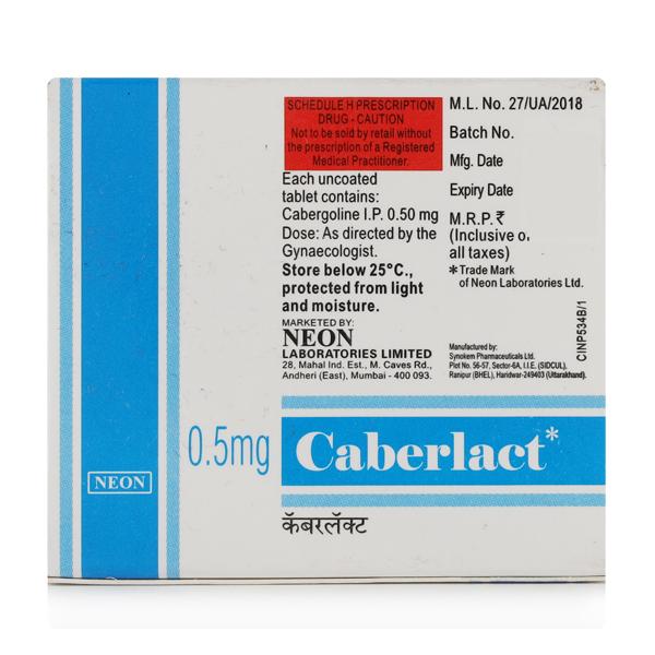 Caberlact 0.5mg Tablet 2'S - Global Surgicals