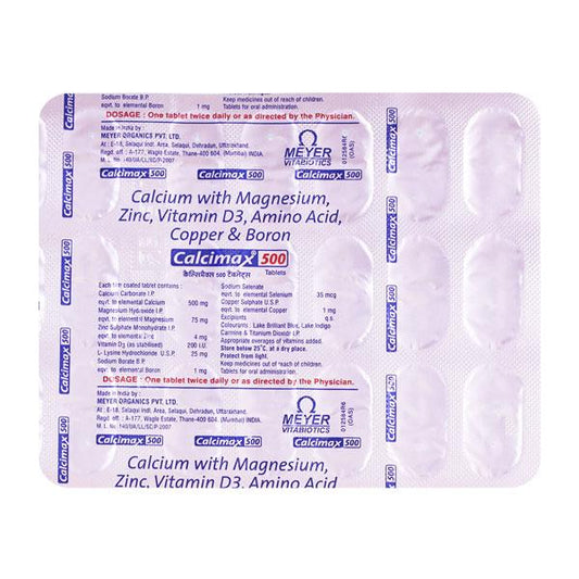 Calcimax 500mg Tablet 30'S - Global Surgicals