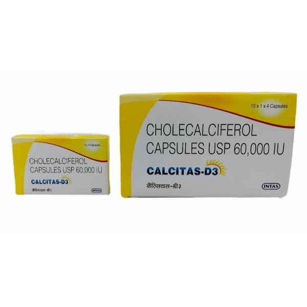 Calcitas D3 60000IU Capsule 4'S - Global Surgicals