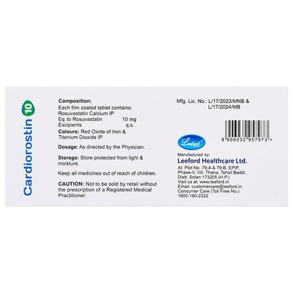 CARDIOROSTIN 10mg Tablet 10's - Global Surgicals
