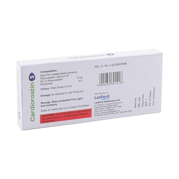 CARDIOROSTIN 5mg Tablet 10's - Global Surgicals