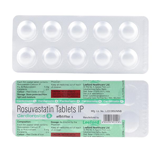 CARDIOROSTIN 5mg Tablet 10's - Global Surgicals