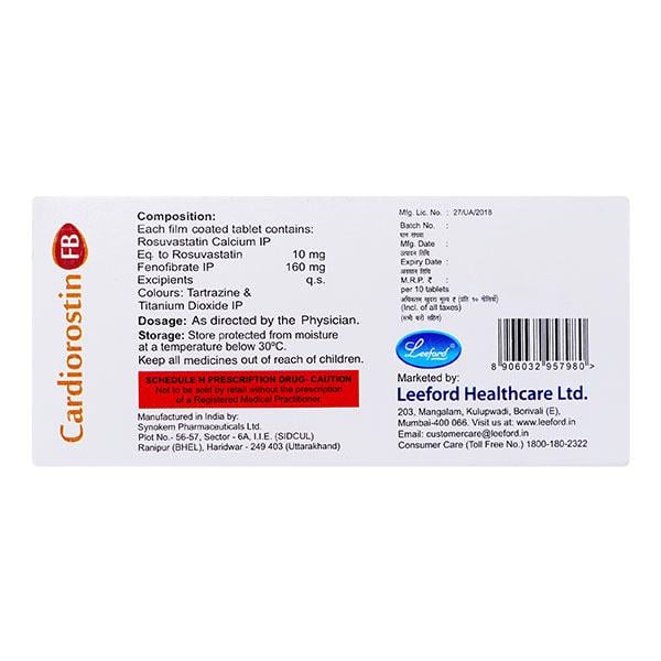 Cardiorostin FB Tablet 10'S - Global Surgicals