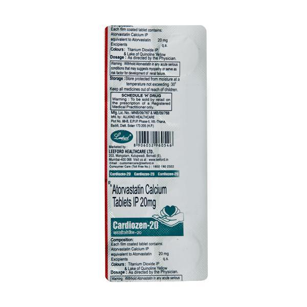 Cardiozen 20mg Tablet 10'S - Global Surgicals