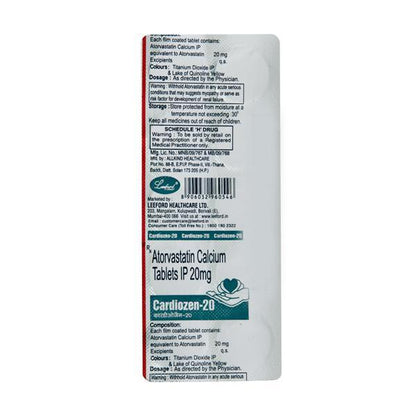Cardiozen 20mg Tablet 10'S - Global Surgicals