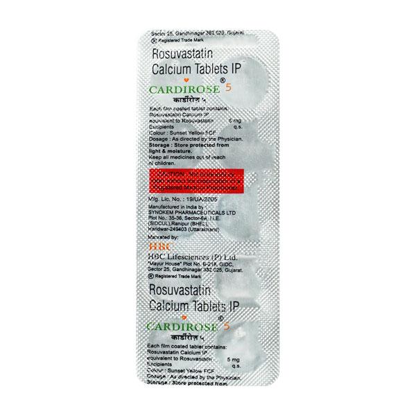 Cardirose 5mg Tablet 10'S - Global Surgicals