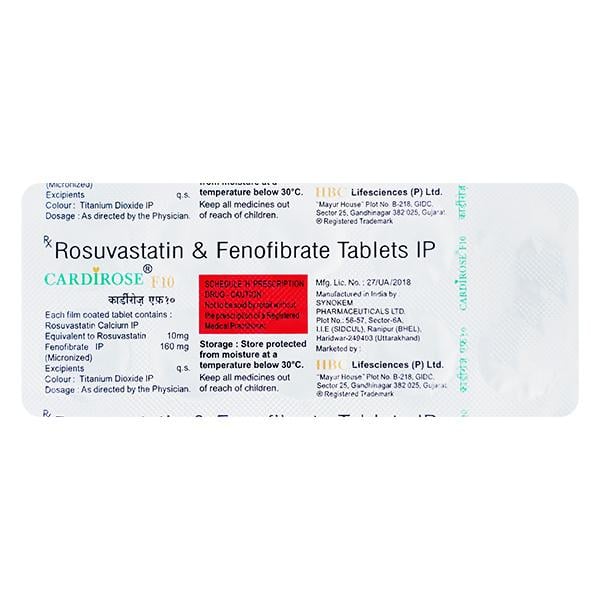Cardirose F 10 Tablet 10'S - Global Surgicals