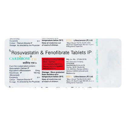 Cardirose F 10 Tablet 10'S - Global Surgicals
