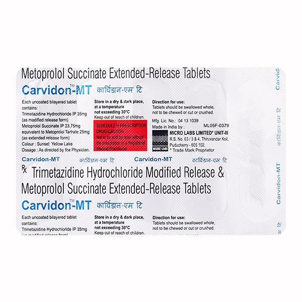CARVIDON MT Tablet 10's - Global Surgicals