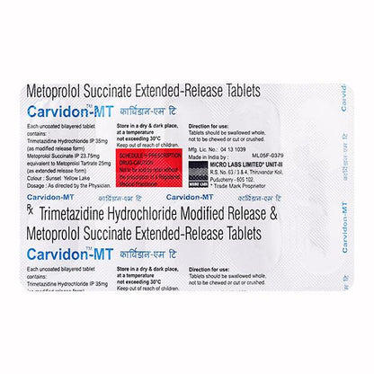 CARVIDON MT Tablet 10's - Global Surgicals