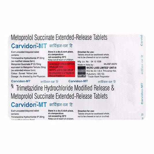 CARVIDON MT Tablet 10's - Global Surgicals