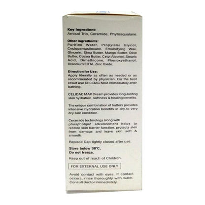 CELIDAC MAX INTENSIVE MOISTURIZING Cream 100gm - Global Surgicals