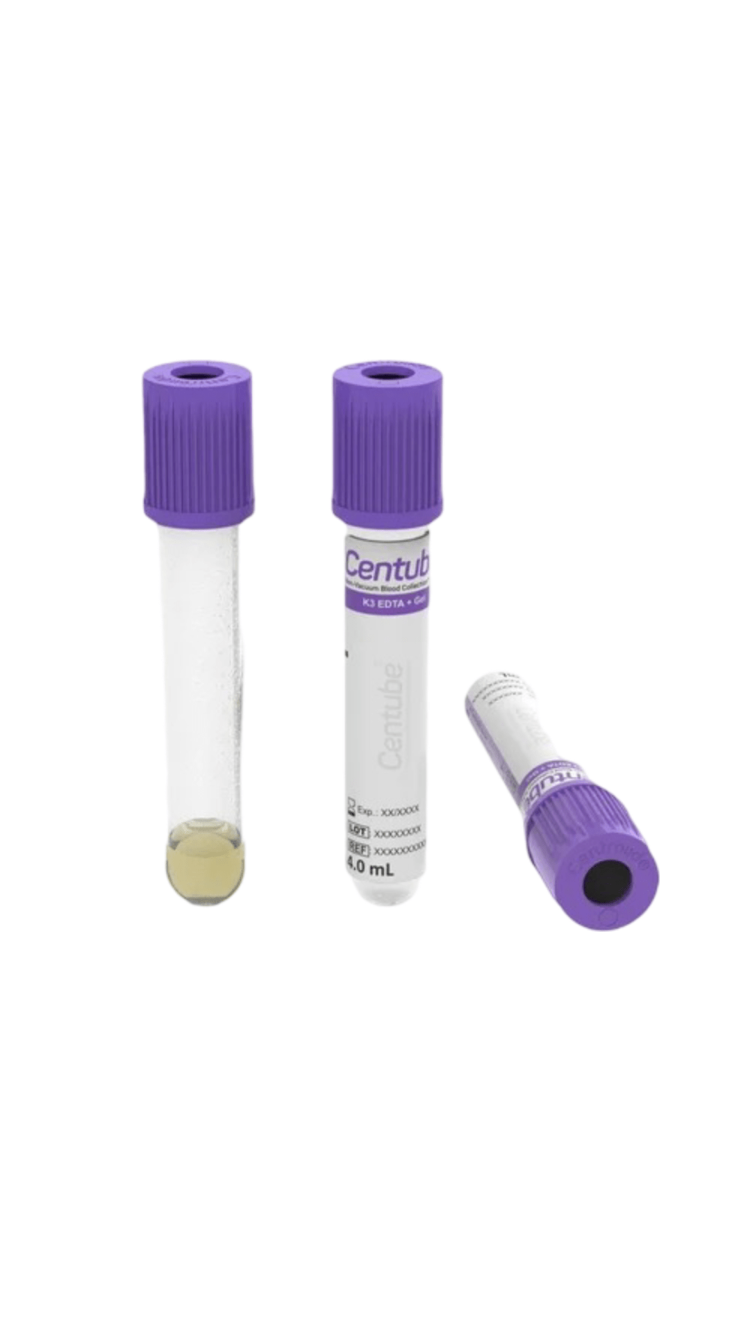 Centube K2 EDTA + Gel Non Vaccum Blood Collection Tube - Global Surgicals