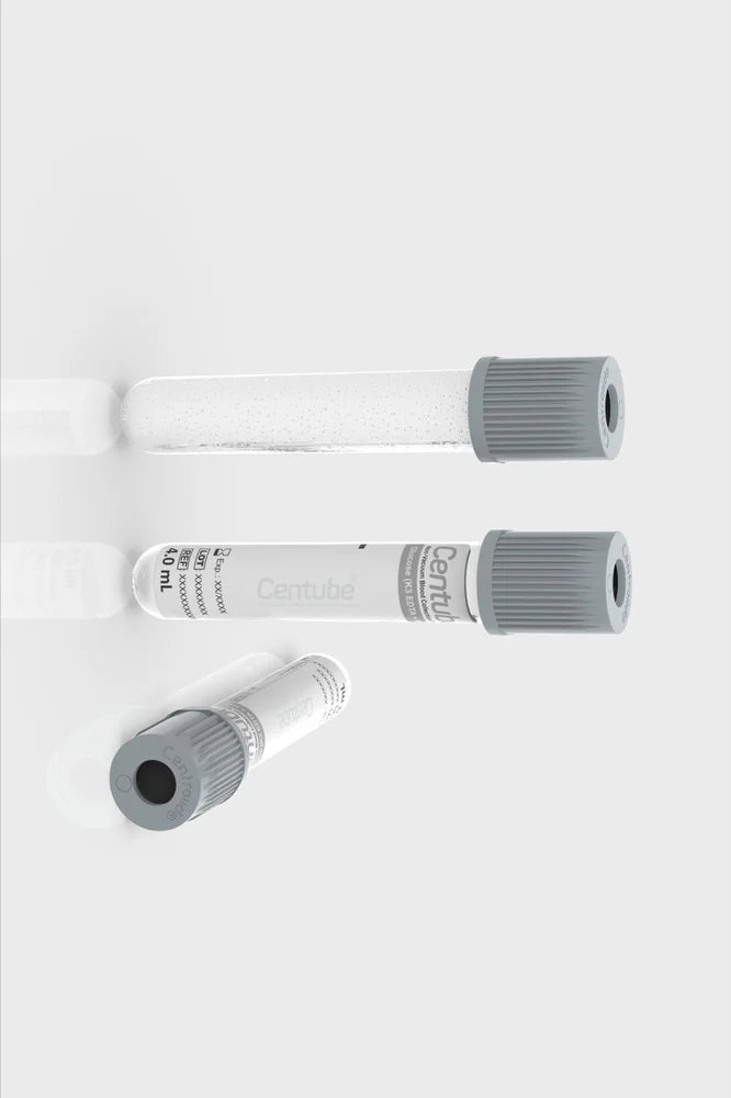 Centube K3 EDTA + NAF Non Vaccum Blood Collection Tube - Global Surgicals