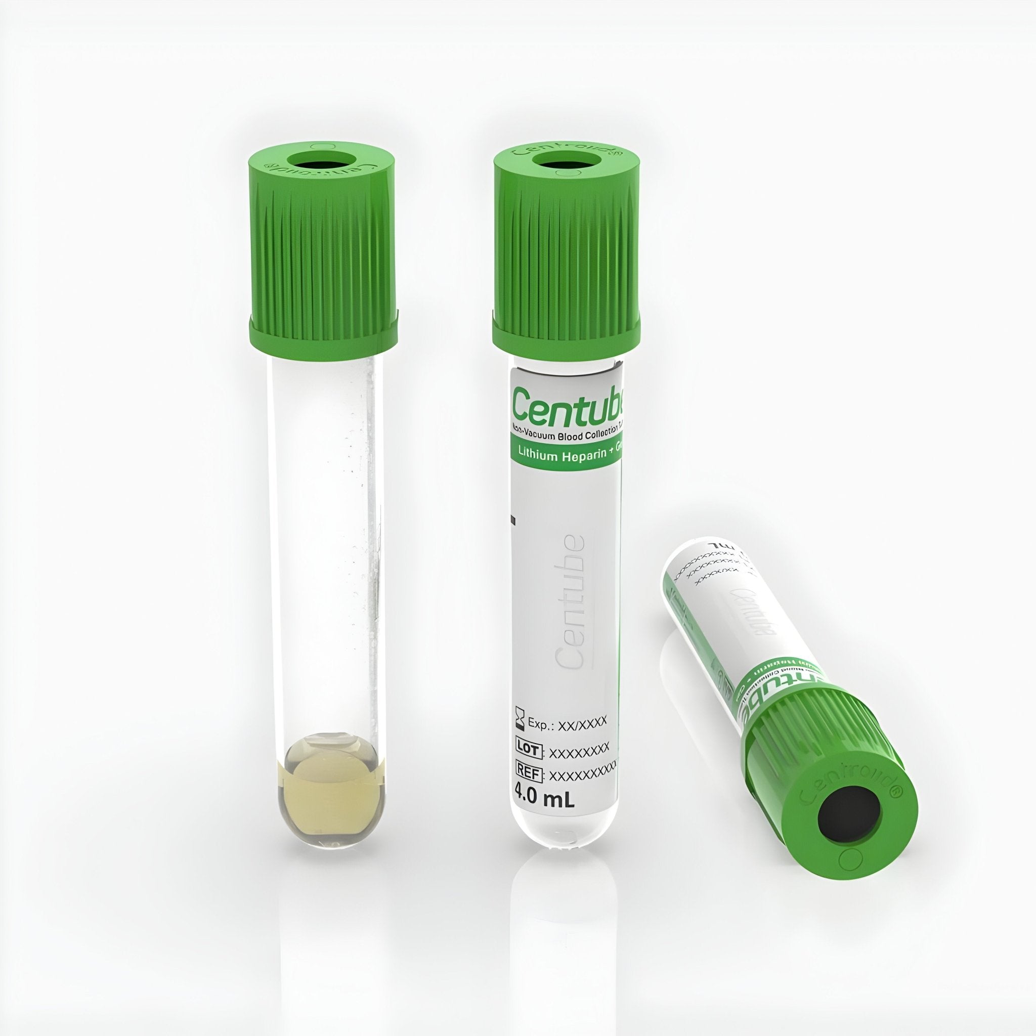Centube Lithium Heparin Non Vaccum Blood Collection Tube - Global Surgicals