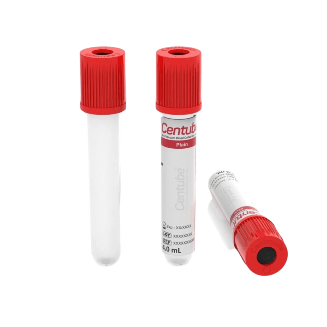Centube Plain Non Vaccum Blood Collection Tube - Global Surgicals
