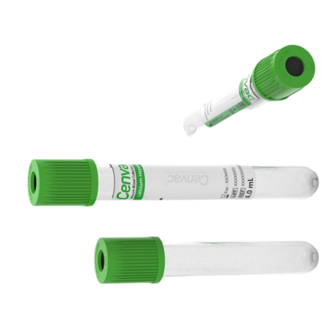 Cenvac Lithium Heparin Vaccum Blood Collection Tube - Global Surgicals
