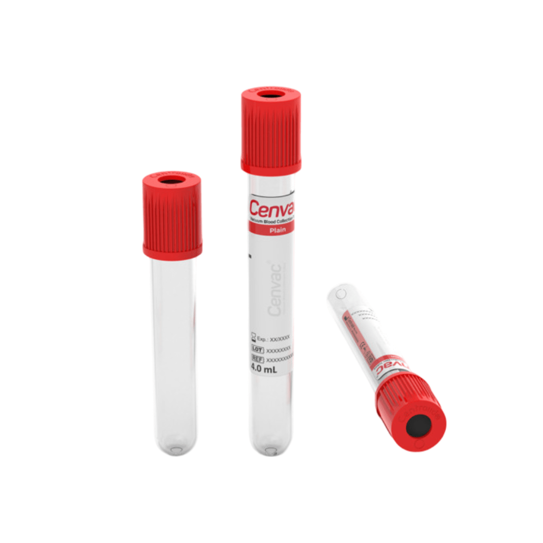 Cenvac Plain Serum Vacuum Blood Collection Tube - Global Surgicals