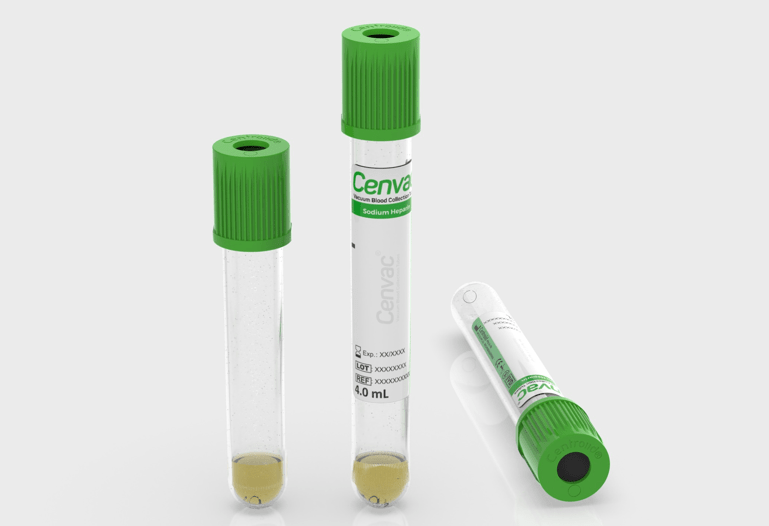 Cenvac Sodium Heparin + Gel Vaccum Blood Collection Tube - Global Surgicals