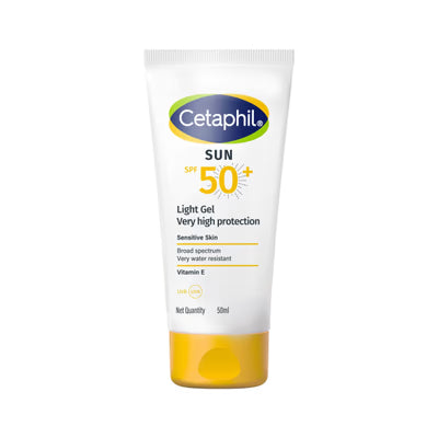 Cetaphil Sun SPF 50+ Light Gel Sunscreen (50ml) – Broad Spectrum, Water Resistant for Sensitive Skin