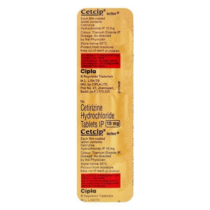 Cetcip 10mg Tablet 10'S - Global Surgicals