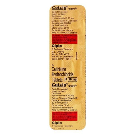 Cetcip 10mg Tablet 10'S - Global Surgicals
