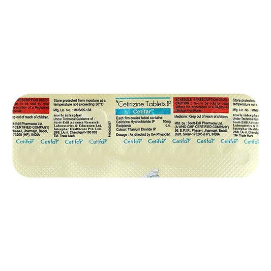 CETIFAR Tablet 10's - Global Surgicals