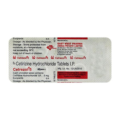 Cetrezol 5mg Tablet 10'S - Global Surgicals
