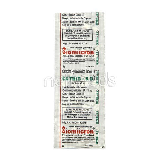 Cetrid OD 10mg Tablet 10'S - Global Surgicals