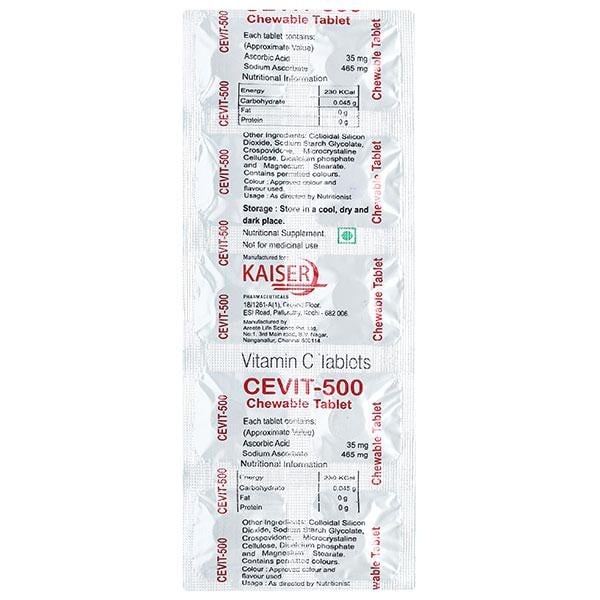 CEVIT 500mg Chewable Tablet 10's - Global Surgicals