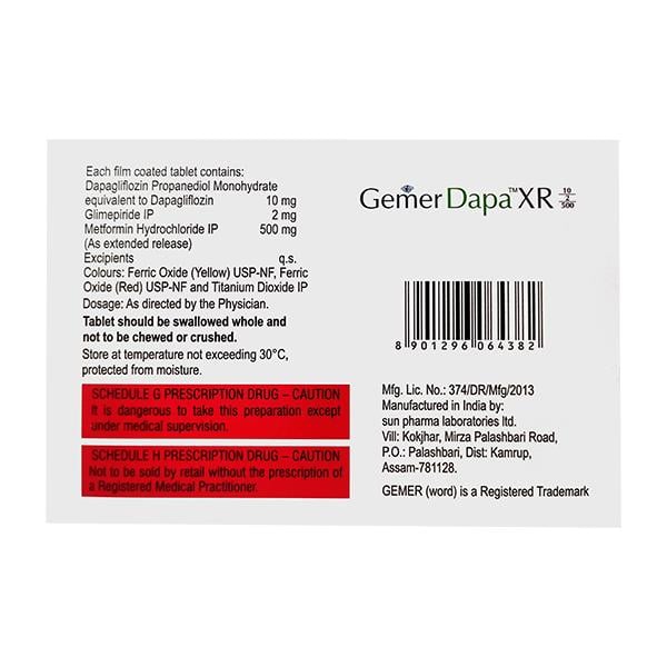 GEMER DAPA XR 10/2/500 Tablet 7's