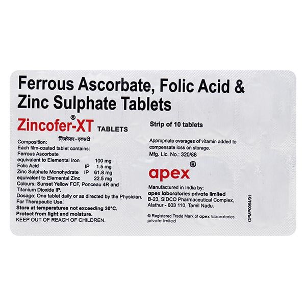 Zincofer XT Tablet 10'S