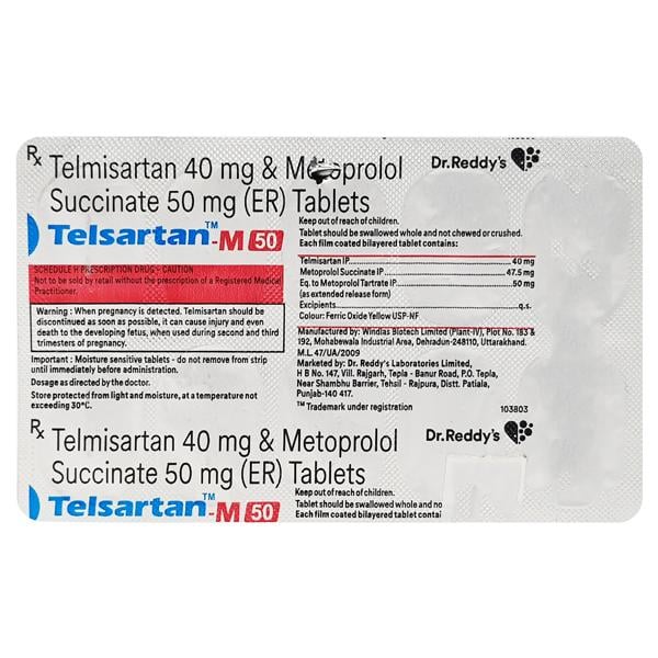 TELSARTAN M 50 Tablet 10's