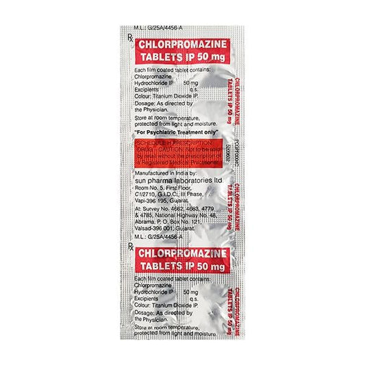 Chlorpromazine 50mg Tablet 10'S - Global Surgicals