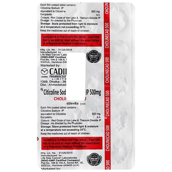 Cholinecad 500mg Tablet 10'S - Global Surgicals