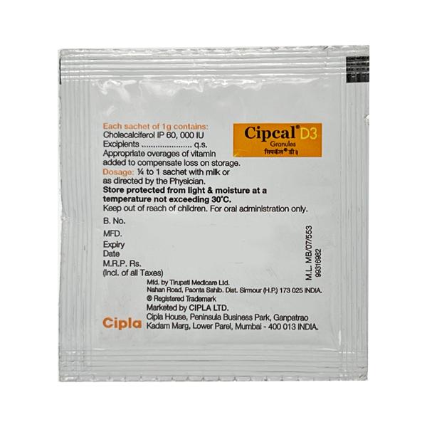 Cipcal D3 60000IU Granules 1gm - Global Surgicals