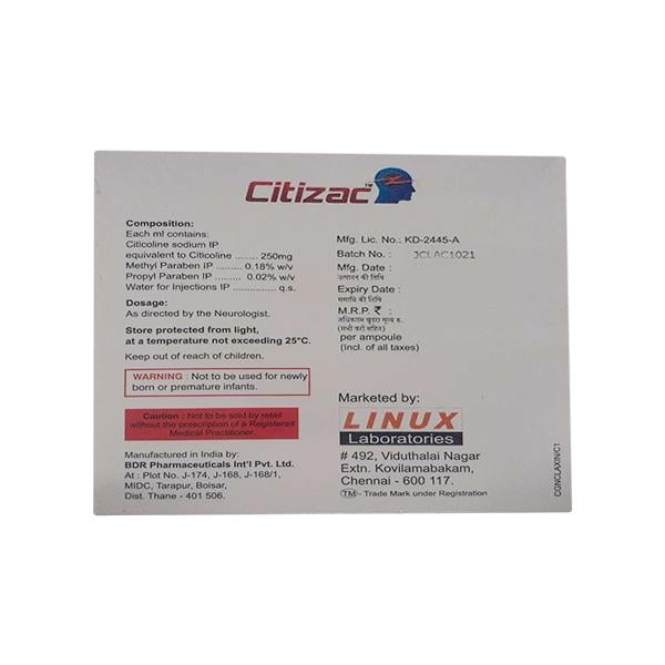 Citizac 1000mg Injection 4ml - Global Surgicals
