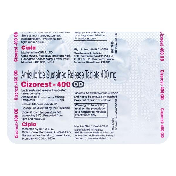 Cizorest OD 400mg Tablet 10'S - Global Surgicals