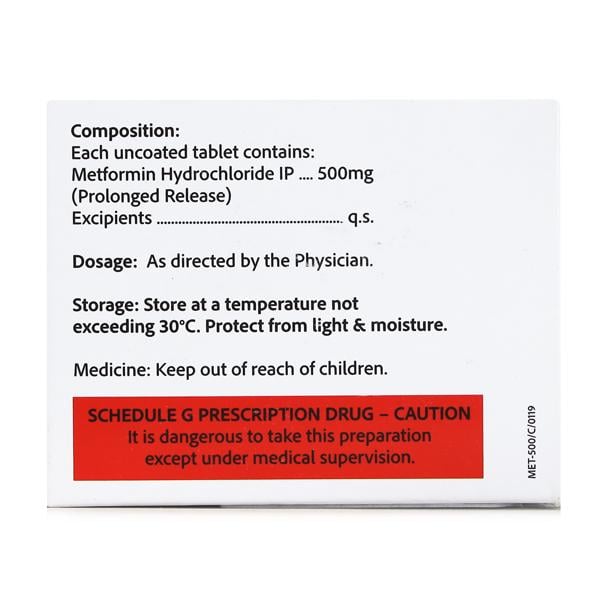 METFAITH 500mg Tablet 10's