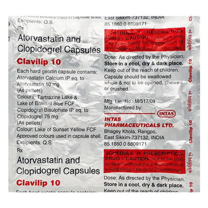 Clavilip 10mg Capsule 15'S - Global Surgicals