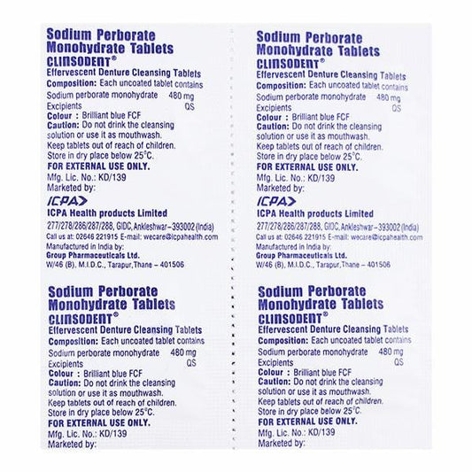 Clinsodent Tablet 4'S - Global Surgicals