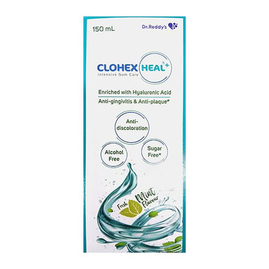 CLOHEX HEAL + SUGAR FREE FRESH MINT FLAVOUR INTENSIVE GUM CARE Liquid 150ml - Global Surgicals