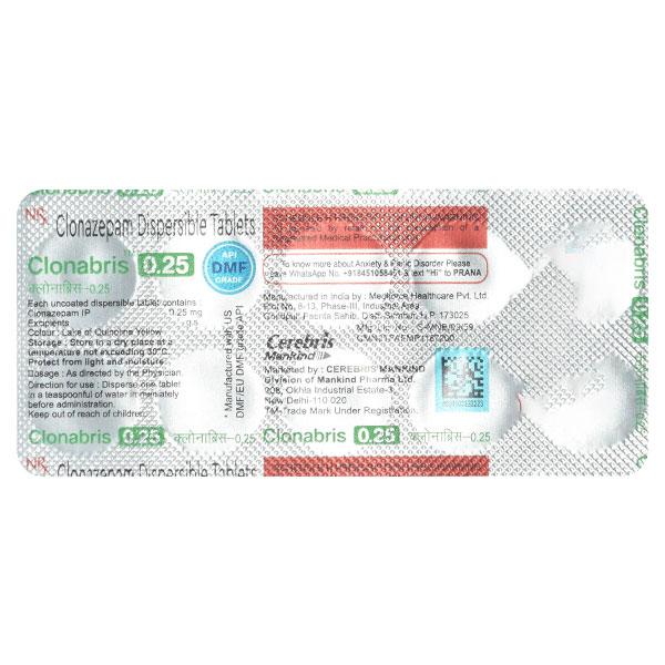 CLONABRIS 0.25 Tablet 10's - Global Surgicals